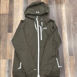 Under Armour Olive Green Zip-Up Hoodie